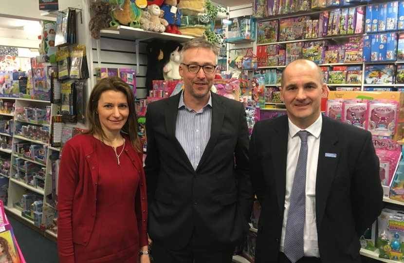 Lucy Frazer MP with Minister Jake Berry and Manager of City Cycle Centre Andrew Olly